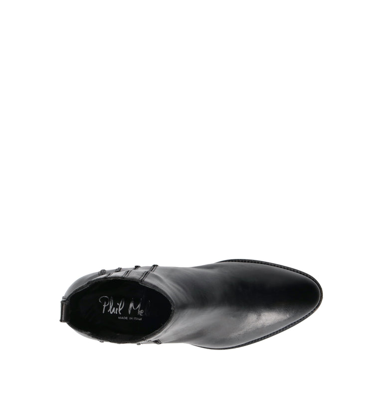 PHIL MELVIS Tronchetto donna nero in pelle