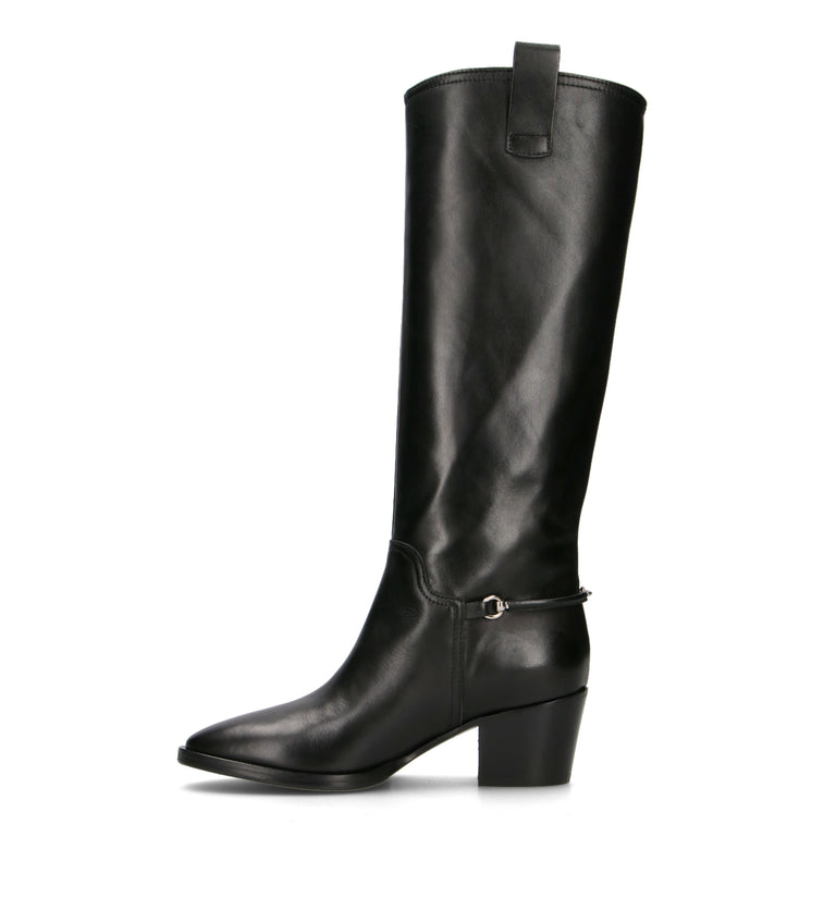 PHIL MELVIS Stivale donna nero in pelle