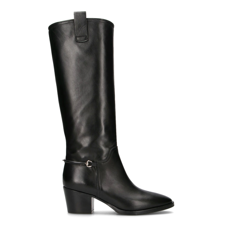 PHIL MELVIS Stivale donna nero in pelle