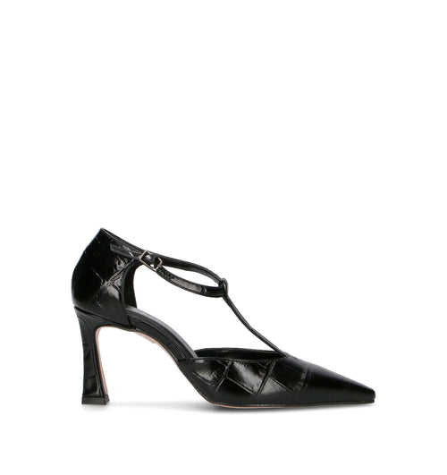 PHIL MELVIS Décolleté donna nero in pelle