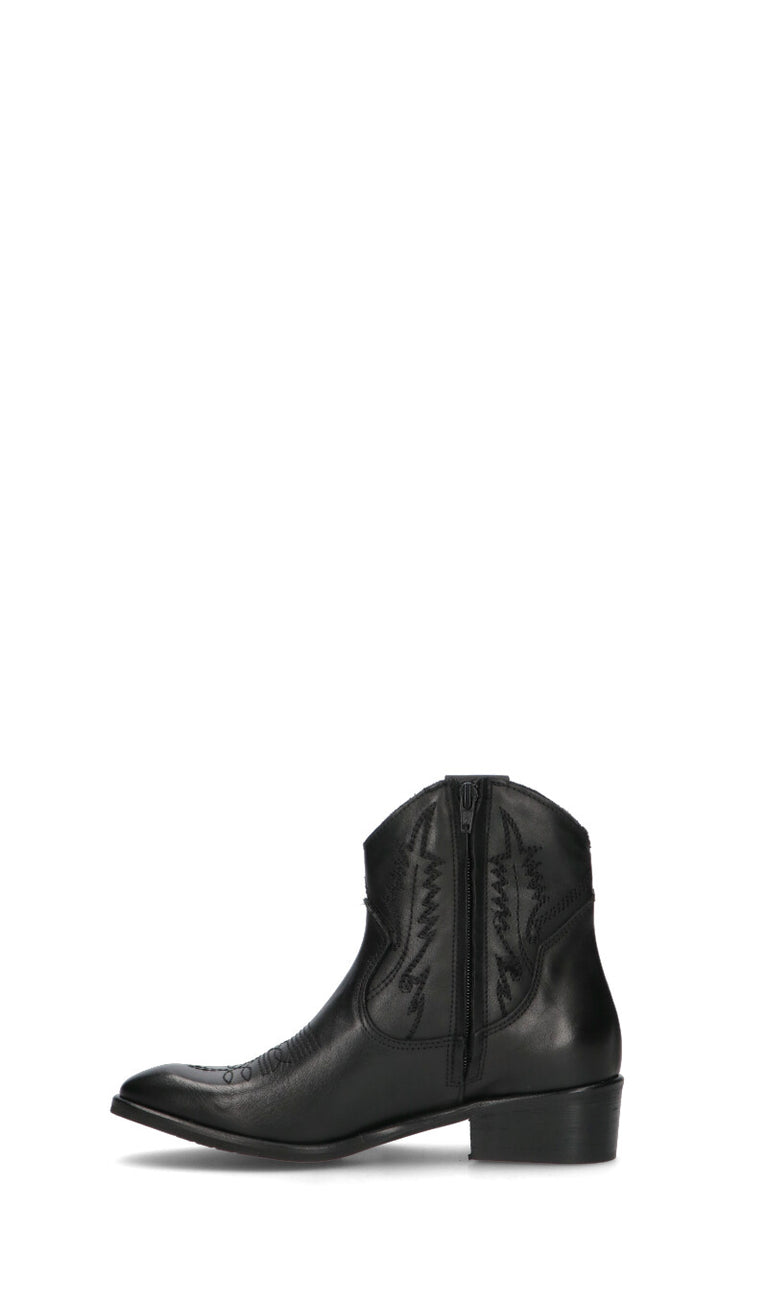 PHIL MELVIS Tronchetto donna nero in pelle