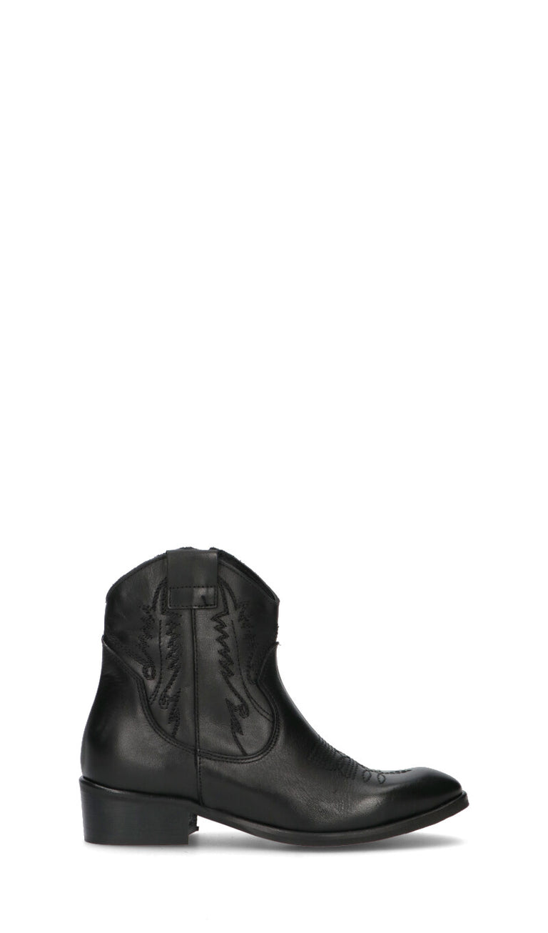 PHIL MELVIS Tronchetto donna nero in pelle