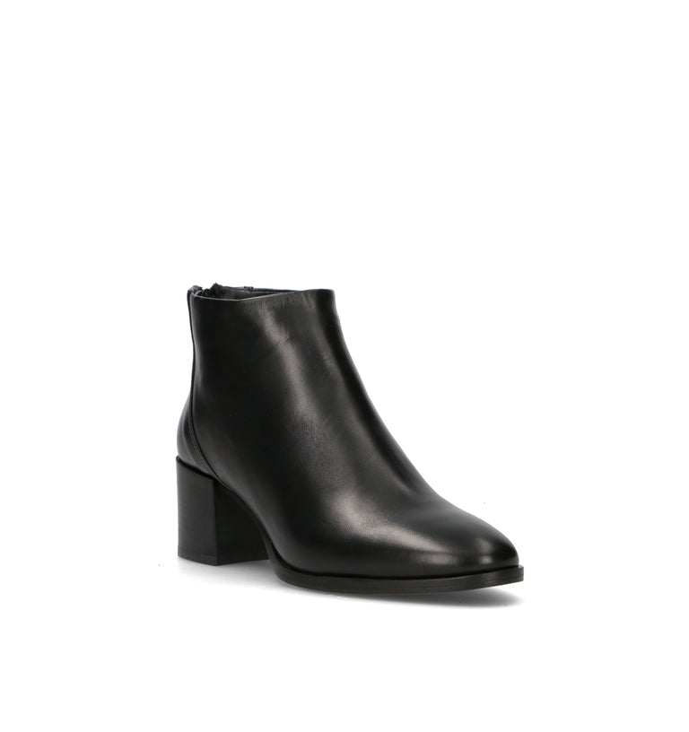 PHIL MELVIS Tronchetto donna nero in pelle