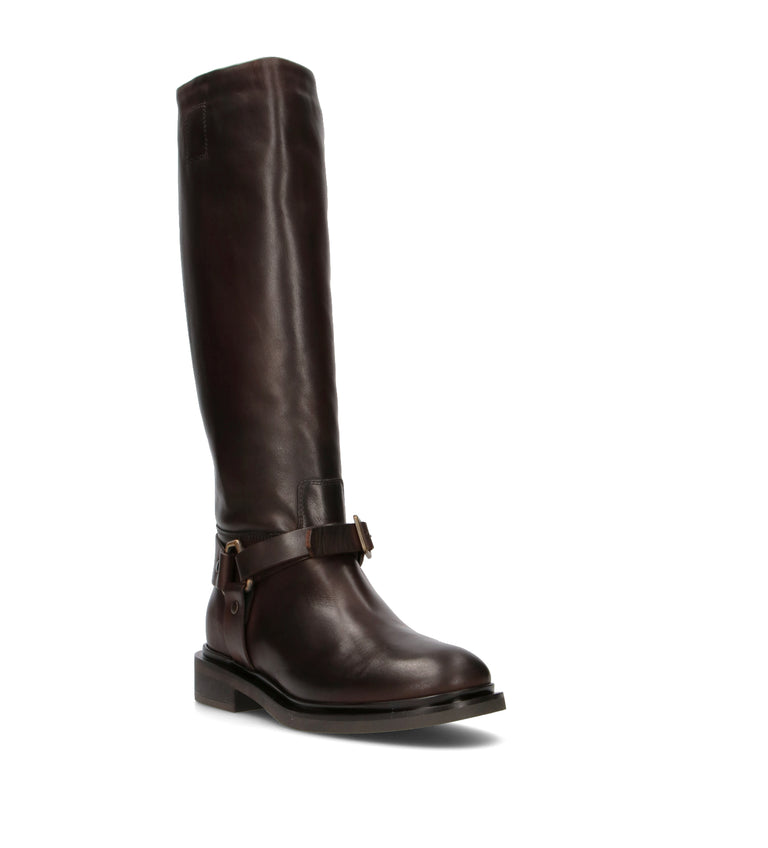 PHIL MELVIS Stivale donna testa di moro in pelle