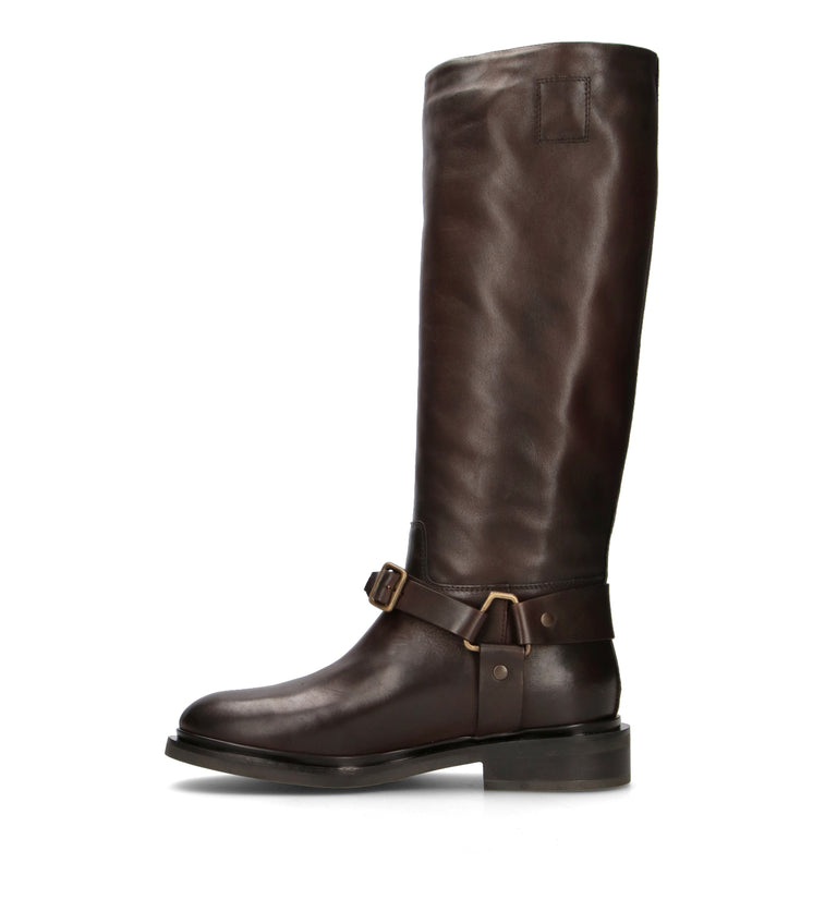 PHIL MELVIS Stivale donna testa di moro in pelle