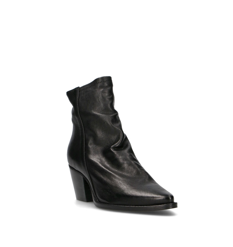 PHIL MELVIS Tronchetto donna nero in pelle