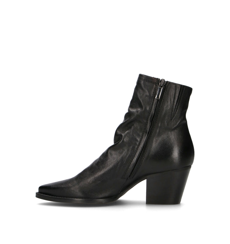 PHIL MELVIS Tronchetto donna nero in pelle