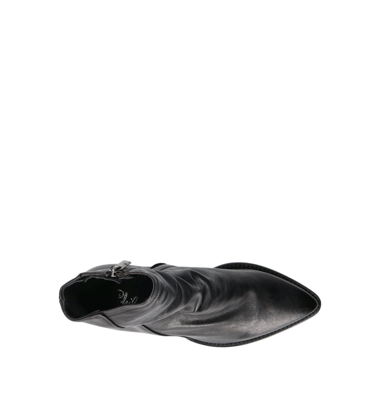 PHIL MELVIS Tronchetto donna nero in pelle