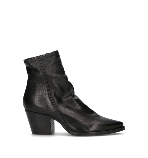 PHIL MELVIS Tronchetto donna nero in pelle