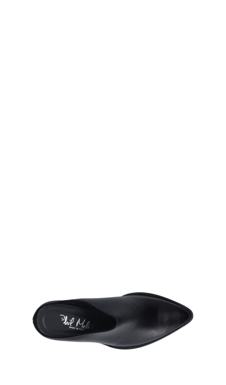 PHIL MELVIS Sabot donna nero in pelle