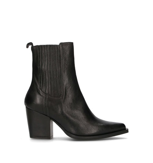 PHIL MELVIS Tronchetto donna nero in pelle