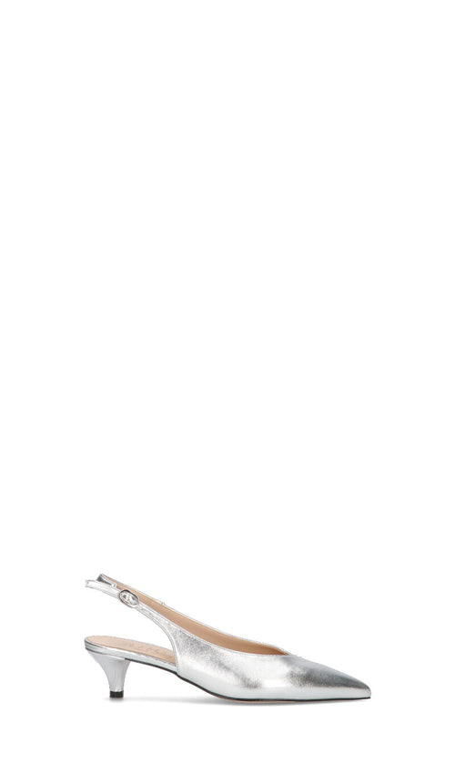 PHIL MELVIS Slingback donna argento in pelle