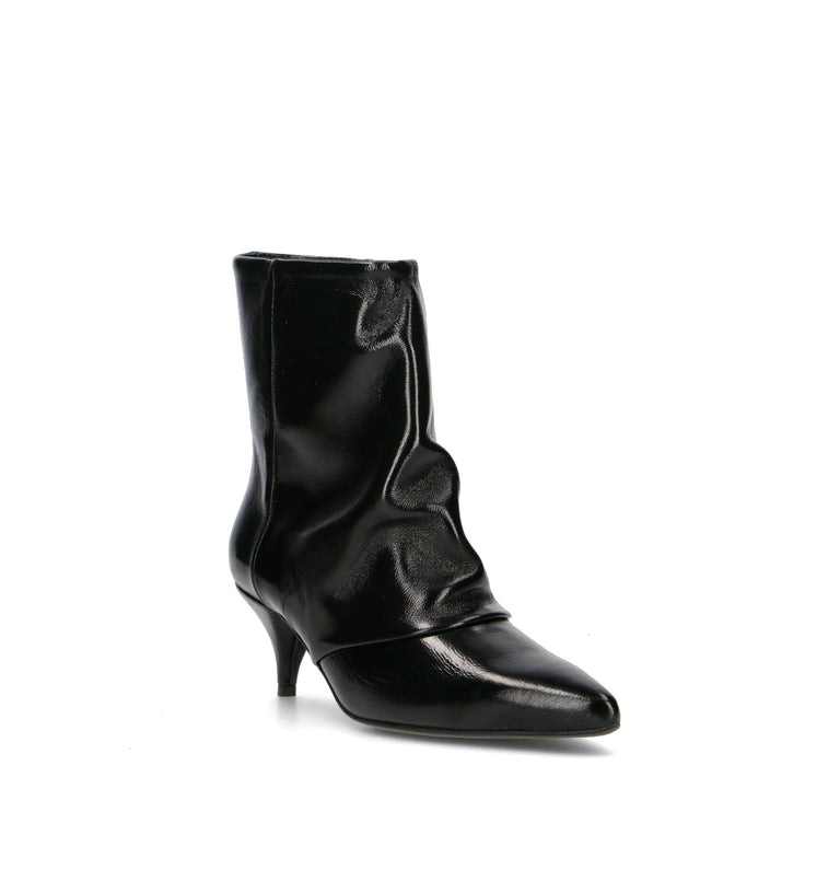 PHIL MELVIS Tronchetto donna nero in pelle
