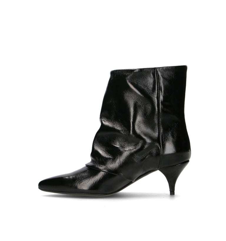 PHIL MELVIS Tronchetto donna nero in pelle