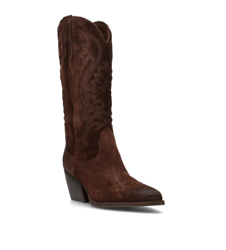PHIL MELVIS Stivale donna testa di moro in suede