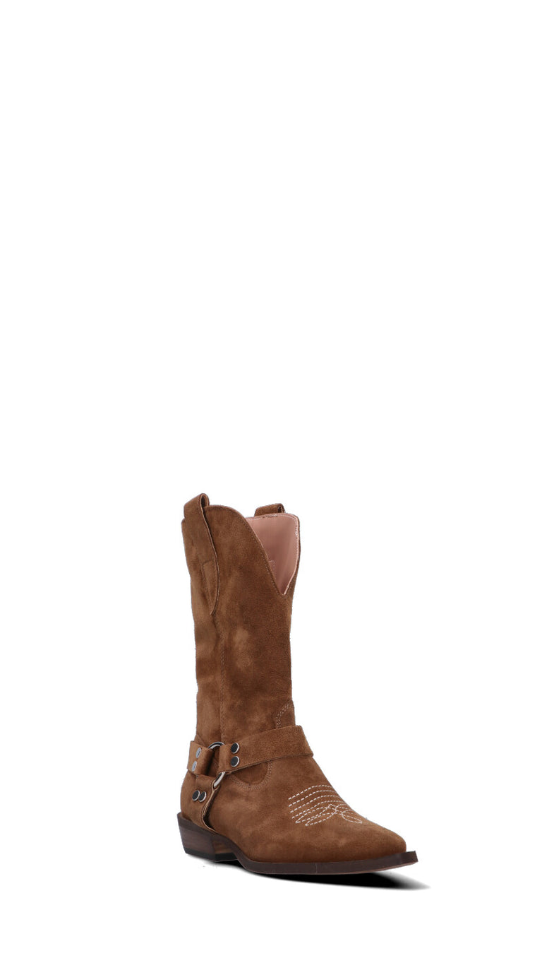 PHIL MELVIS Stivale texano donna marrone in suede