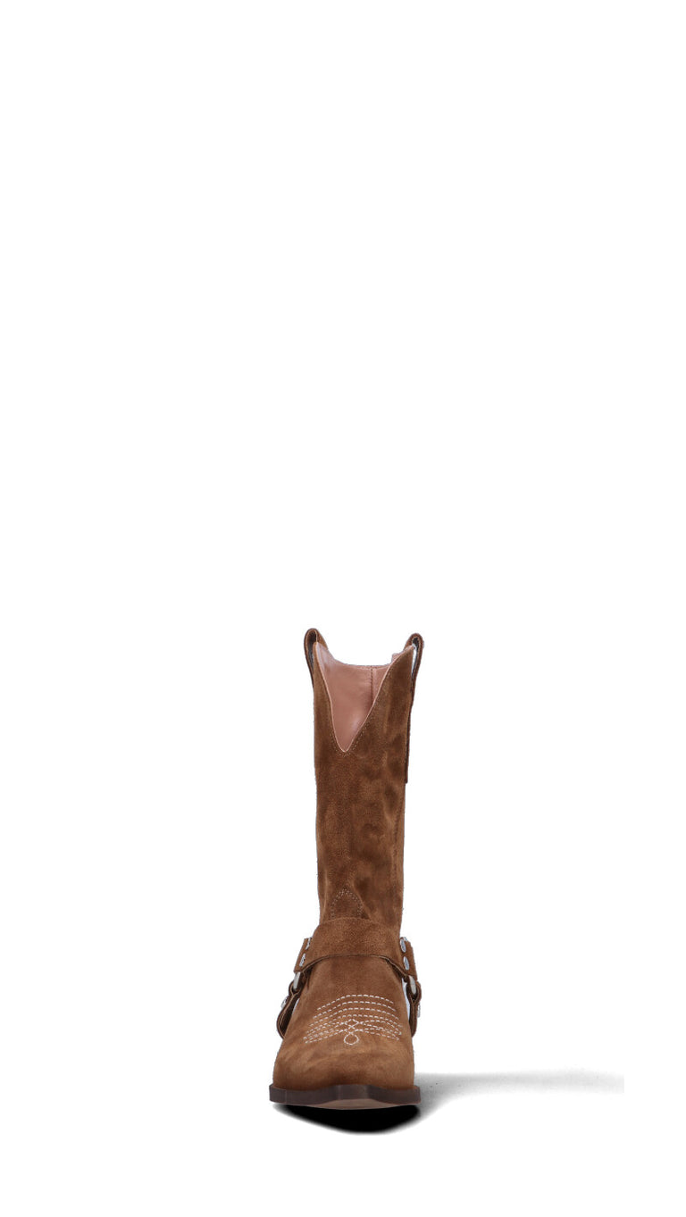 PHIL MELVIS Stivale texano donna marrone in suede