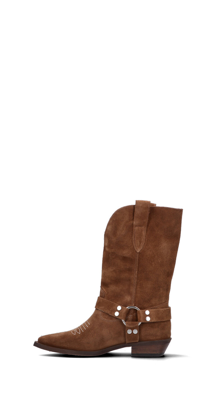PHIL MELVIS Stivale texano donna marrone in suede