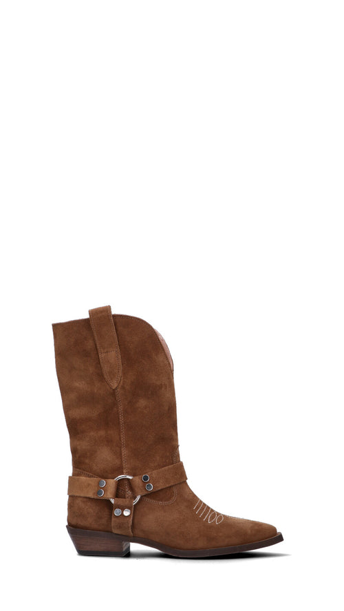 PHIL MELVIS Stivale texano donna marrone in suede