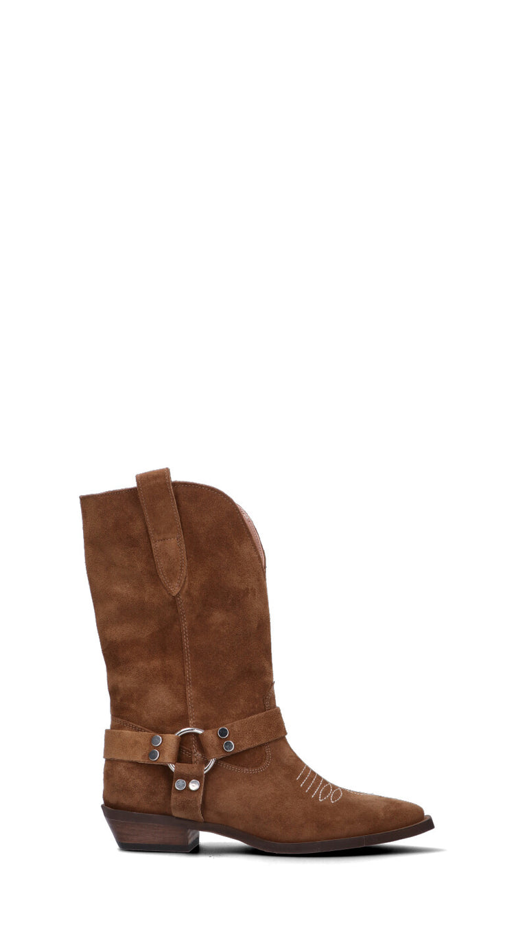 PHIL MELVIS Stivale texano donna marrone in suede