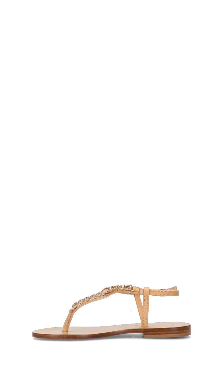 POSITANO Sandalo donna beige in pelle