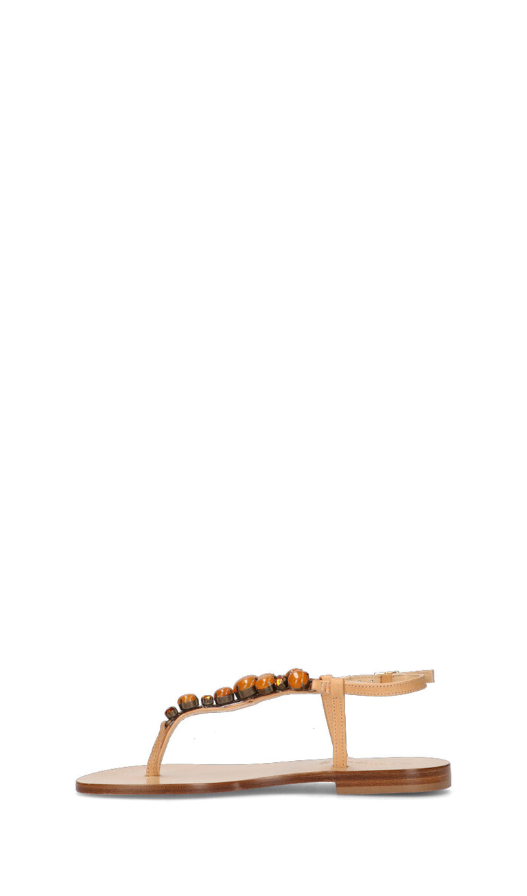 POSITANO Sandalo donna beige in pelle