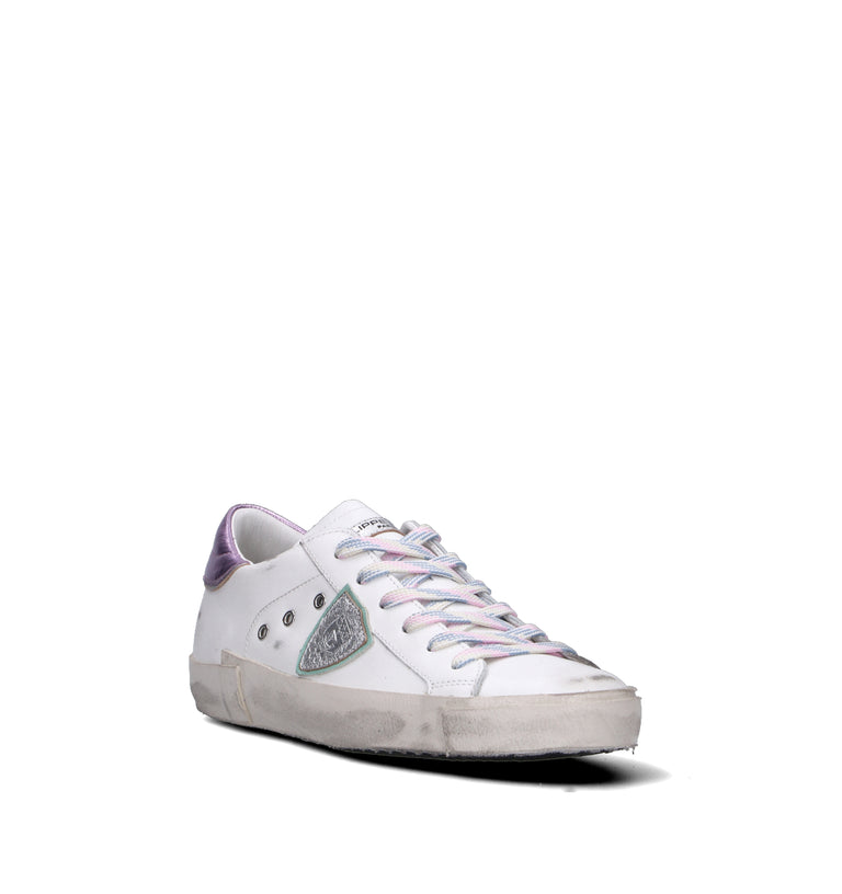 PHILIPPE MODEL Sneaker donna bianca/lilla in pelle