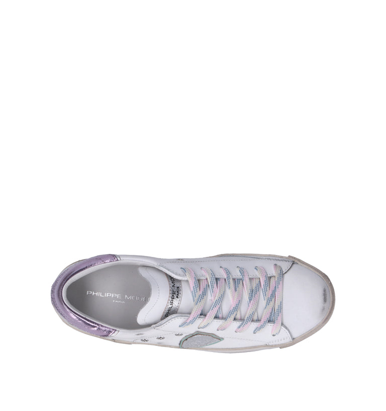 PHILIPPE MODEL Sneaker donna bianca/lilla in pelle