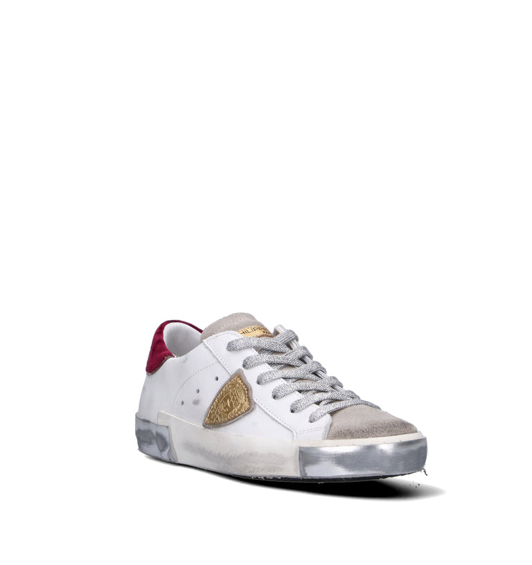 PHILIPPE MODEL Sneaker donna bianca/bordeaux
