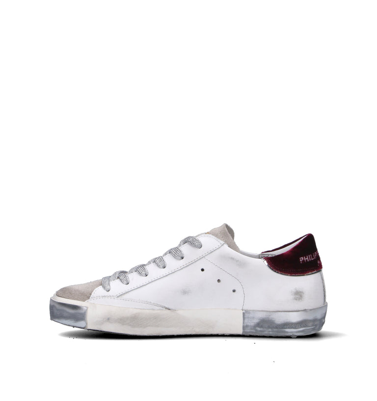 PHILIPPE MODEL Sneaker donna bianca/bordeaux