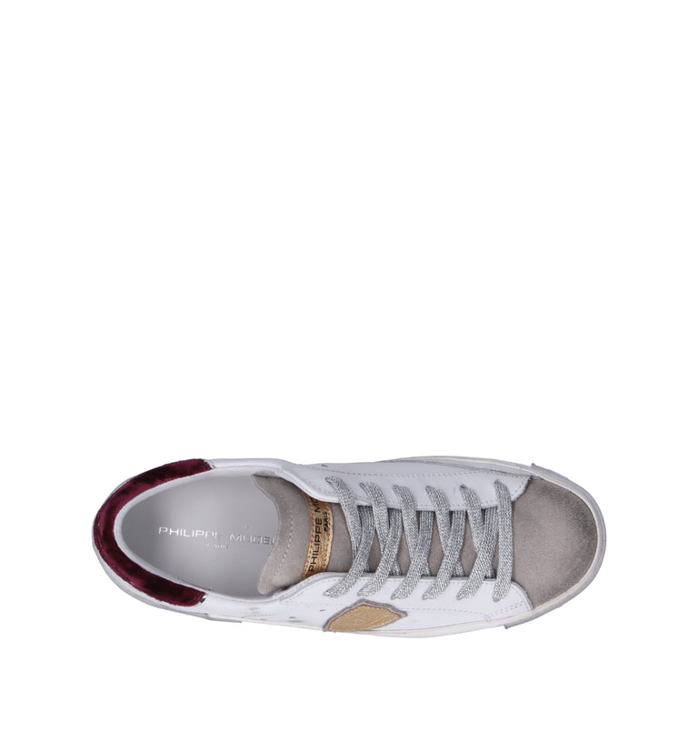 PHILIPPE MODEL Sneaker donna bianca/bordeaux