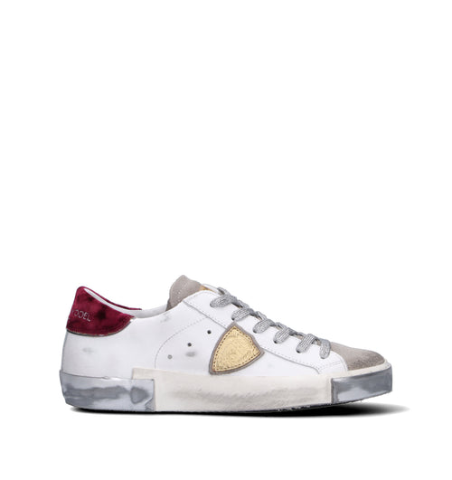 PHILIPPE MODEL Sneaker donna bianca/bordeaux