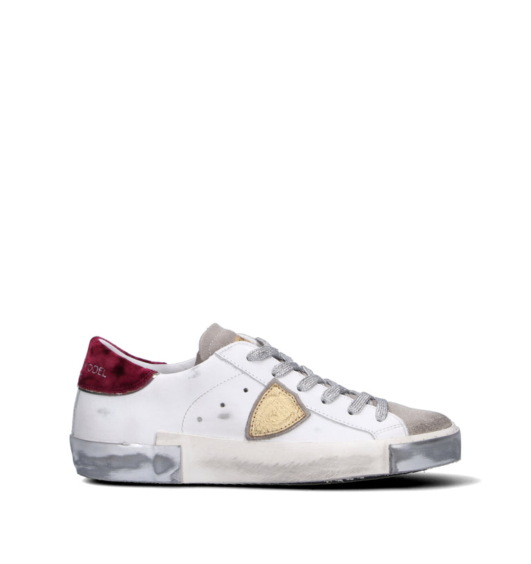 PHILIPPE MODEL Sneaker donna bianca/bordeaux