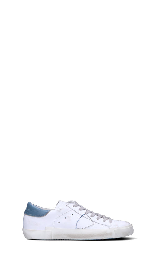 PHILIPPE MODEL Sneaker uomo bianca/azzurra in pelle