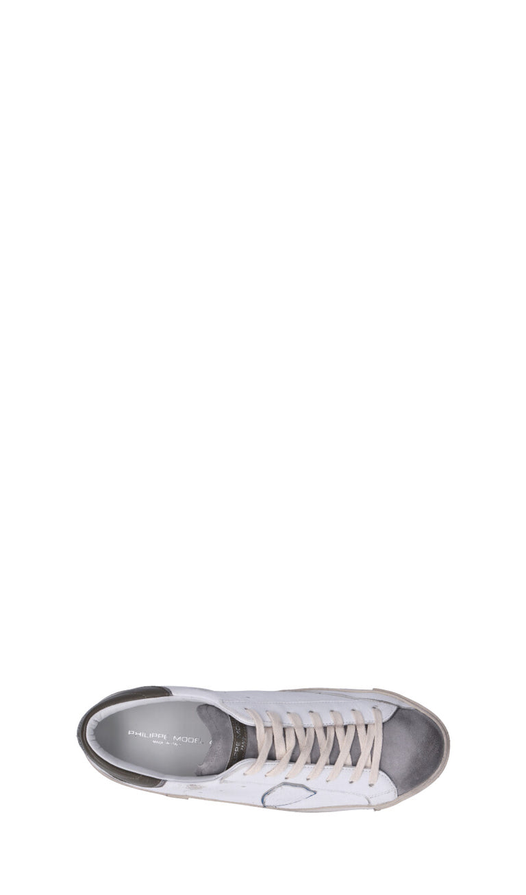 PHILIPPE MODEL Sneaker uomo bianca e marrone in suede