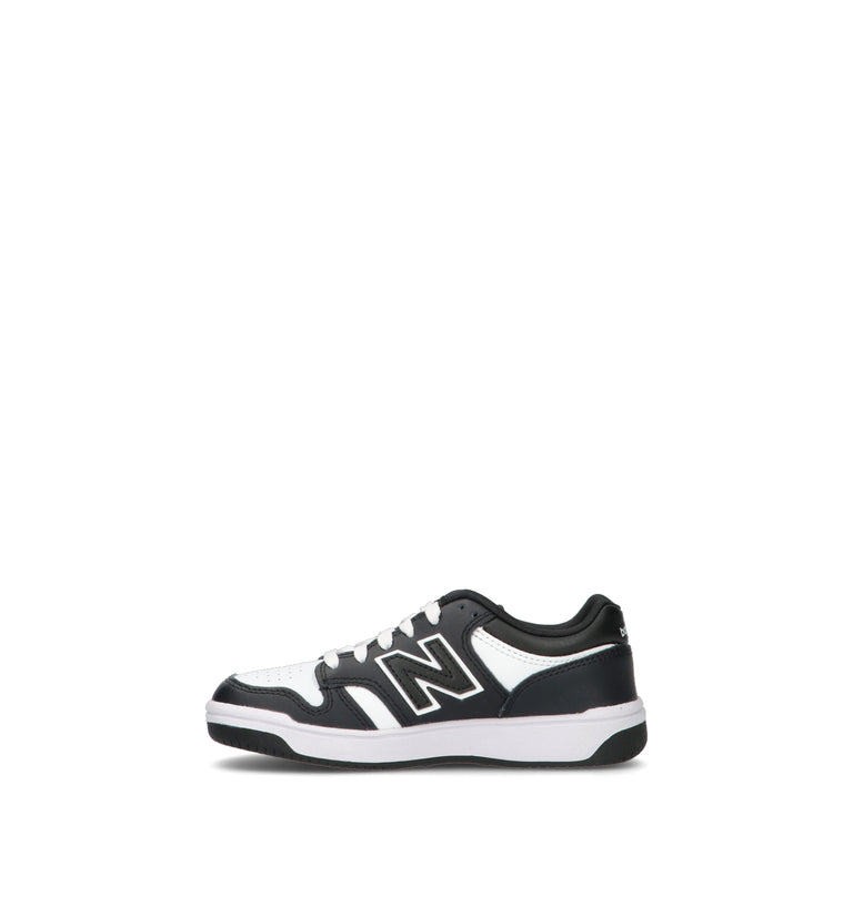 NEW BALANCE Sneaker bimbo nera/bianca in pelle