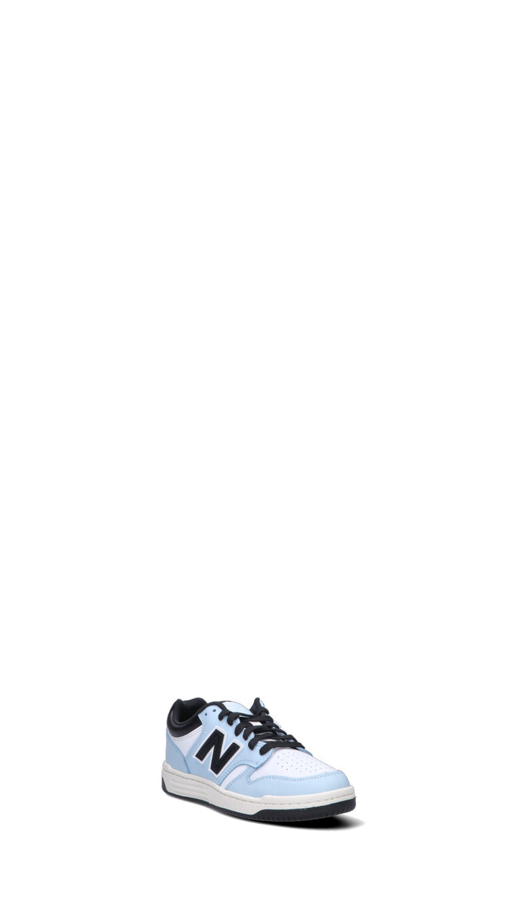 NEW BALANCE 480 Sneaker bimbo azzurra, nera e bianca in pelle