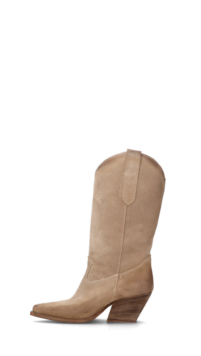RABARBARO Stivale texano donna taupe in suede