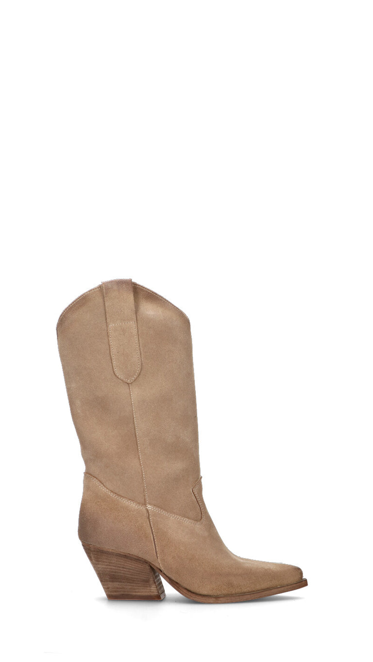 RABARBARO Stivale texano donna taupe in suede