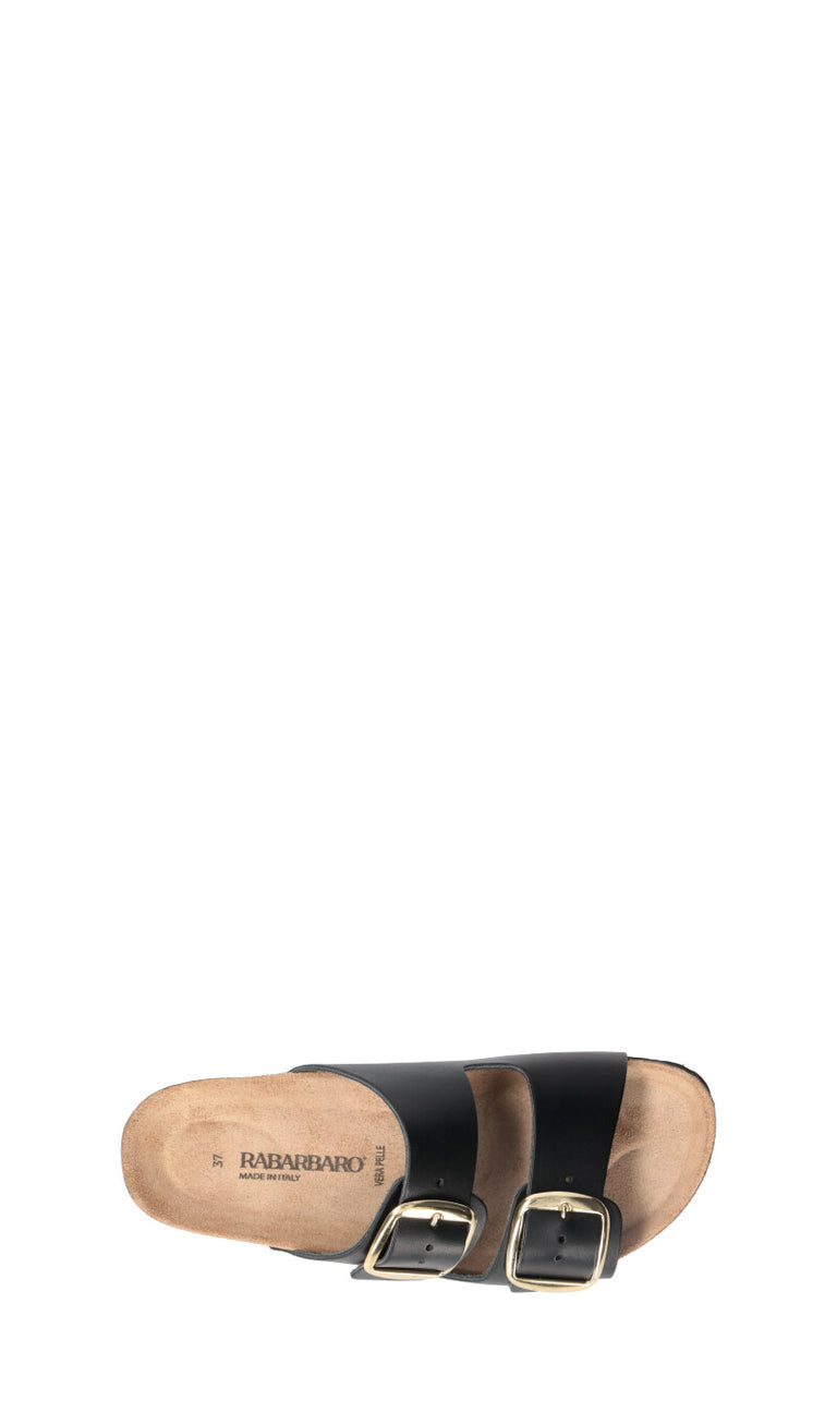 RABARBARO Ciabatta donna nera in suede