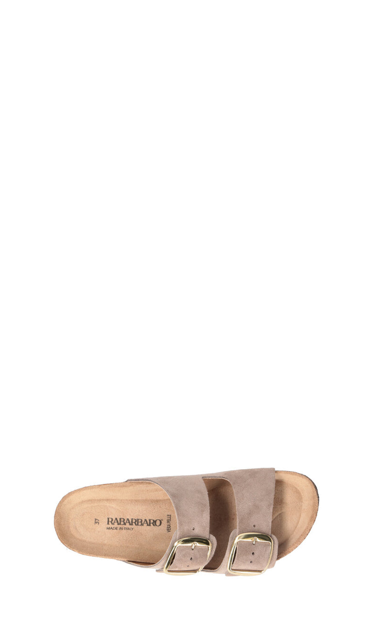RABARBARO Ciabatta donna taupe in suede
