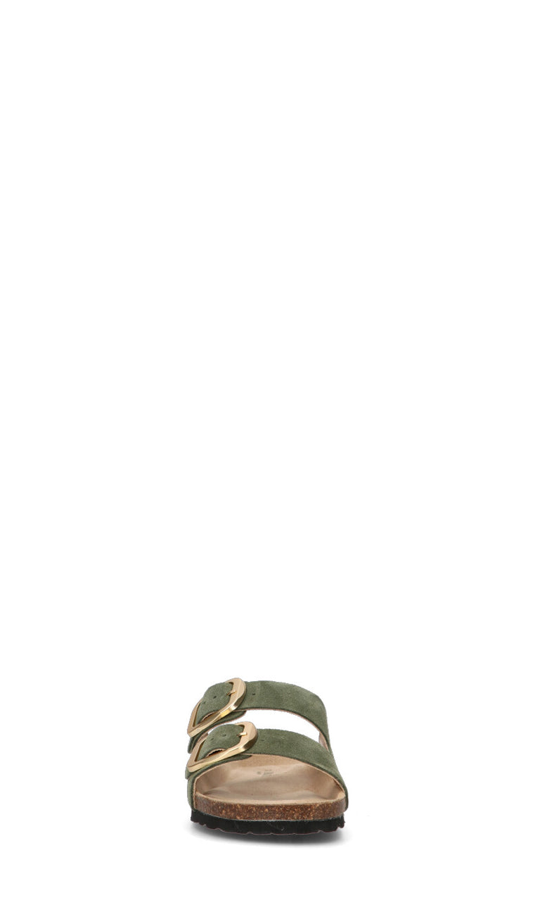 RABARBARO Ciabatta donna verde in suede