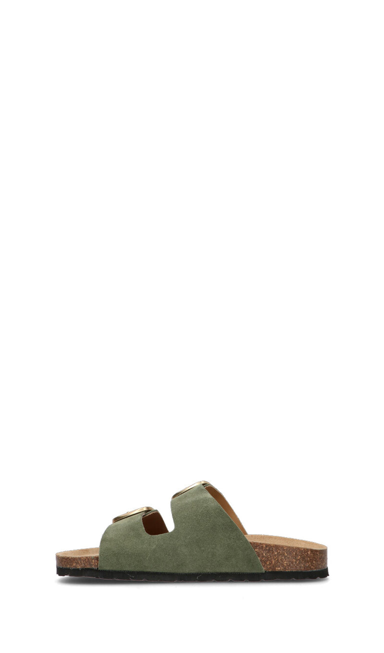 RABARBARO Ciabatta donna verde in suede