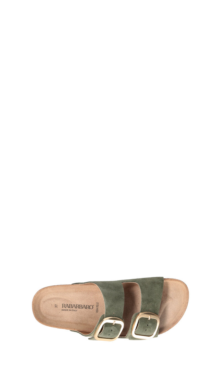 RABARBARO Ciabatta donna verde in suede