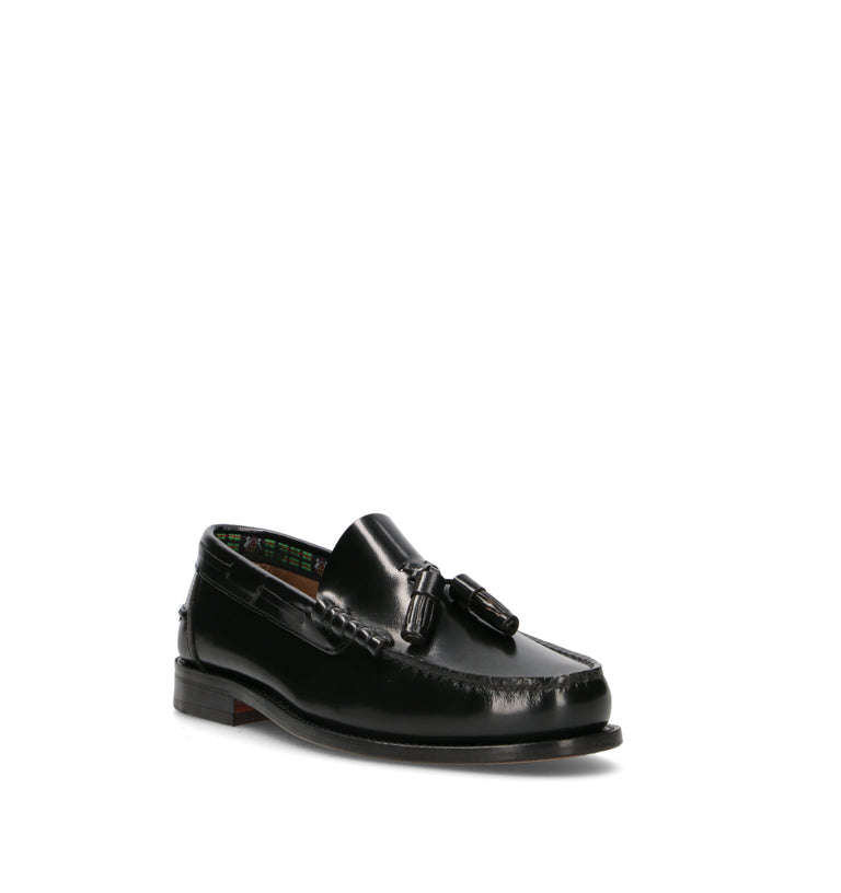 SAXONE Mocassino uomo nero in pelle
