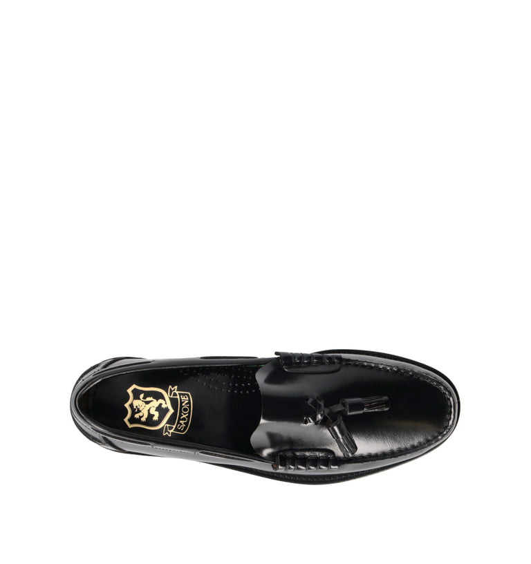 SAXONE Mocassino uomo nero in pelle