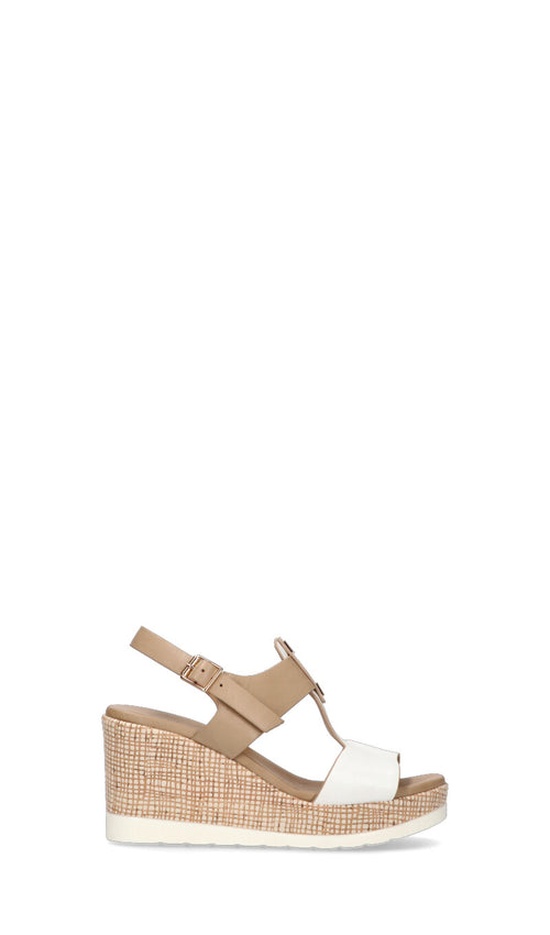 ROBERTA GINEPRI Sandalo donna beige/bianco in pelle