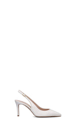 REBECCA VAN DIK Slingback donna bianca in pelle