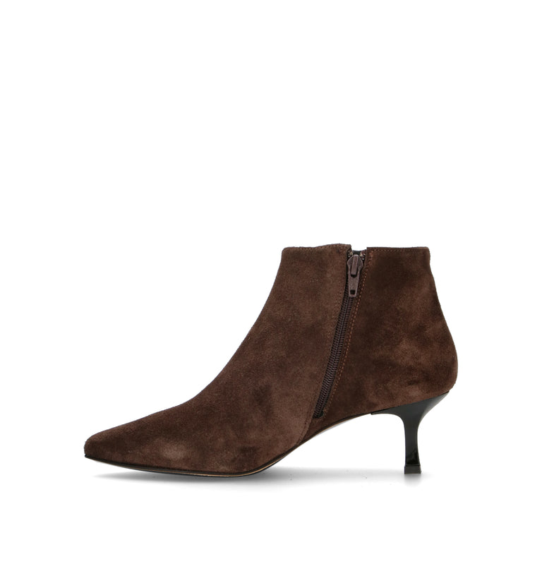 REBECCA VAN DIK Tronchetto donna testa di moro in suede