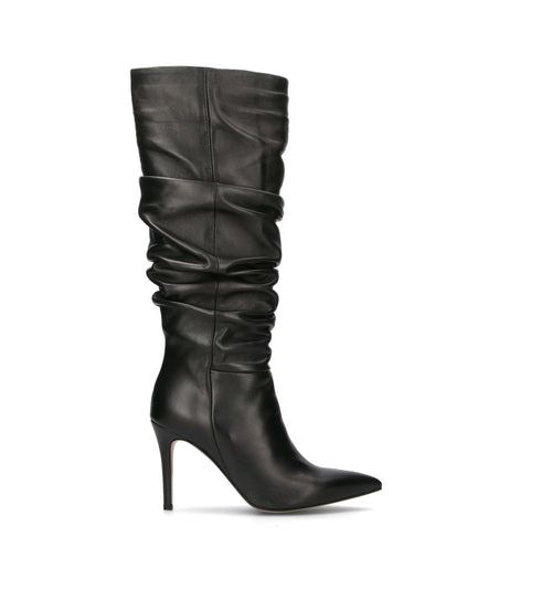 REBECCA VAN DIK Stivale donna nero in pelle.